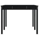 Garden Table Black 203.5x100x76 cm Solid Wood Pine
