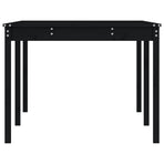 Garden Table Black 203.5x100x76 cm Solid Wood Pine