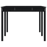 Garden Table Black 203.5x100x76 cm Solid Wood Pine - Rear View
