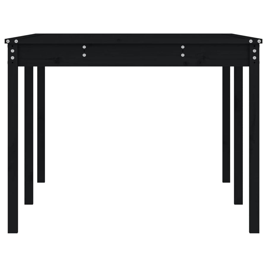 Garden Table Black 203.5x100x76 cm Solid Wood Pine
