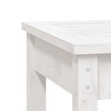 Garden Bench White 50x44x45 cm Solid Wood Pine - Rear View