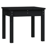 Garden Bench Black 50x44x45 cm Solid Wood Pine - Front View