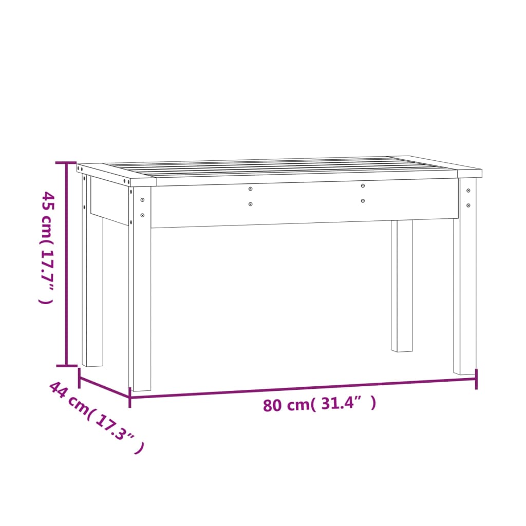 Garden Bench 80x44x45 cm Solid Wood Pine