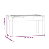 Garden Bench 80x44x45 cm Solid Wood Pine - Low Angle