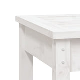Garden Bench White 80x44x45 cm Solid Wood Pine - Rear View