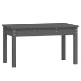 Garden Bench Grey 80x44x45 cm Solid Wood Pine - Front View
