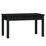 Garden Bench Black 80x44x45 cm Solid Wood Pine - Front View