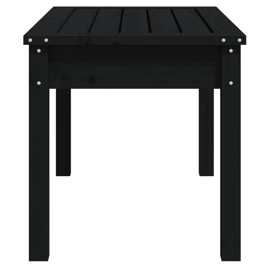 Garden Bench Black 80x44x45 cm Solid Wood Pine