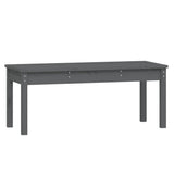 Garden Bench Grey 109x44x45 cm Solid Wood Pine - Front View