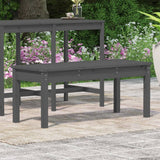 Garden Bench Grey 109x44x45 cm Solid Wood Pine - Side View