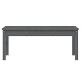 Garden Bench Grey 109x44x45 cm Solid Wood Pine - Top-Down View