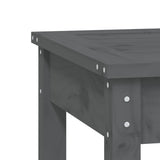 Garden Bench Grey 109x44x45 cm Solid Wood Pine - Rear View