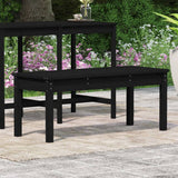 Garden Bench Black 109x44x45 cm Solid Wood Pine - Side View