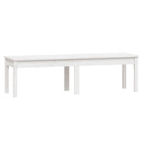 2-Seater Garden Bench White 159.5x44x45 cm Solid Wood Pine - Front View