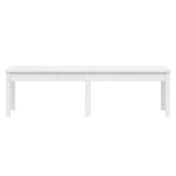 2-Seater Garden Bench White 159.5x44x45 cm Solid Wood Pine - Top-Down View
