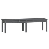 2-Seater Garden Bench Grey 159.5x44x45 cm Solid Wood Pine - Front View