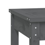 2-Seater Garden Bench Grey 159.5x44x45 cm Solid Wood Pine - Rear View