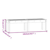 2-Seater Garden Bench Grey 159.5x44x45 cm Solid Wood Pine - Low Angle