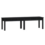 2-Seater Garden Bench Black 159.5x44x45 cm Solid Wood Pine - Front View