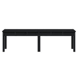 2-Seater Garden Bench Black 159.5x44x45 cm Solid Wood Pine