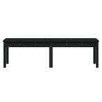 2-Seater Garden Bench Black 159.5x44x45 cm Solid Wood Pine