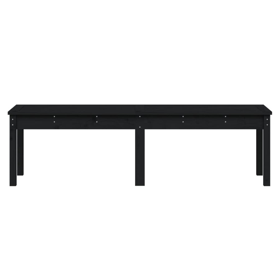 2-Seater Garden Bench Black 159.5x44x45 cm Solid Wood Pine