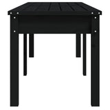 2-Seater Garden Bench Black 159.5x44x45 cm Solid Wood Pine - 45-Degree Angle