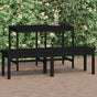 2-Seater Garden Bench Black 159.5x44x45 cm Solid Wood Pine
