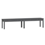 2-Seater Garden Bench Grey 203.5x44x45 cm Solid Wood Pine - Front View