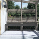 2-Seater Garden Bench Grey 203.5x44x45 cm Solid Wood Pine - Side View