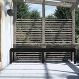 2-Seater Garden Bench Black 203.5x44x45 cm Solid Wood Pine - Side View
