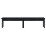 2-Seater Garden Bench Black 203.5x44x45 cm Solid Wood Pine - Top-Down View