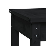 2-Seater Garden Bench Black 203.5x44x45 cm Solid Wood Pine - Rear View