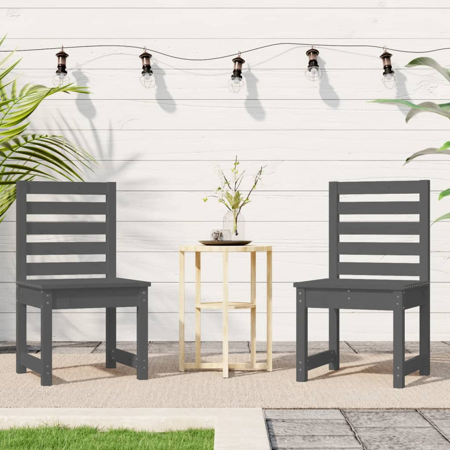 Garden Chairs 2 pcs Grey 50x48x91.5 cm Solid Wood Pine