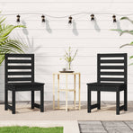Garden Chairs 2 pcs Black 50x48x91.5 cm Solid Wood Pine