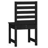 Garden Chairs 2 pcs Black 50x48x91.5 cm Solid Wood Pine - Rear View