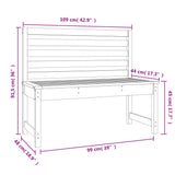 Garden Bench 109 cm Solid Wood Pine - Close-Up Angle