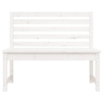 Garden Bench White 109 cm Solid Wood Pine