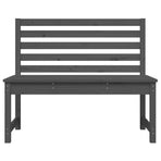 Garden Bench Grey 109 cm Solid Wood Pine
