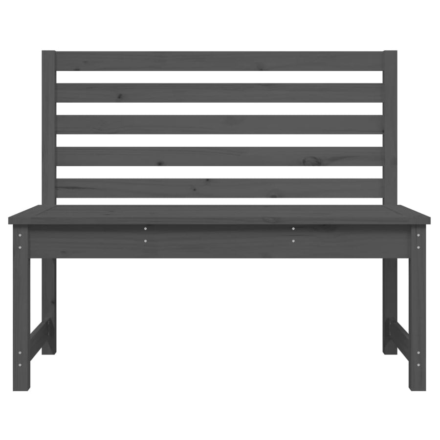 Garden Bench Grey 109 cm Solid Wood Pine