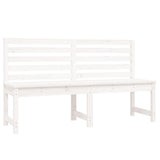 Garden Bench White 157.5 cm Solid Wood Pine - Front View