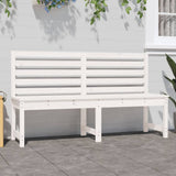 Garden Bench White 157.5 cm Solid Wood Pine - Side View