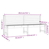 Garden Bench 201.5 cm Solid Wood Pine