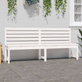 Garden Bench White 201.5 cm Solid Wood Pine - Side View