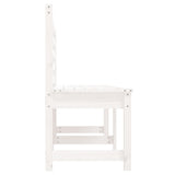 Garden Bench White 201.5 cm Solid Wood Pine - 45-Degree Angle