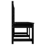 Garden Bench Black 201.5 cm Solid Wood Pine - 45-Degree Angle