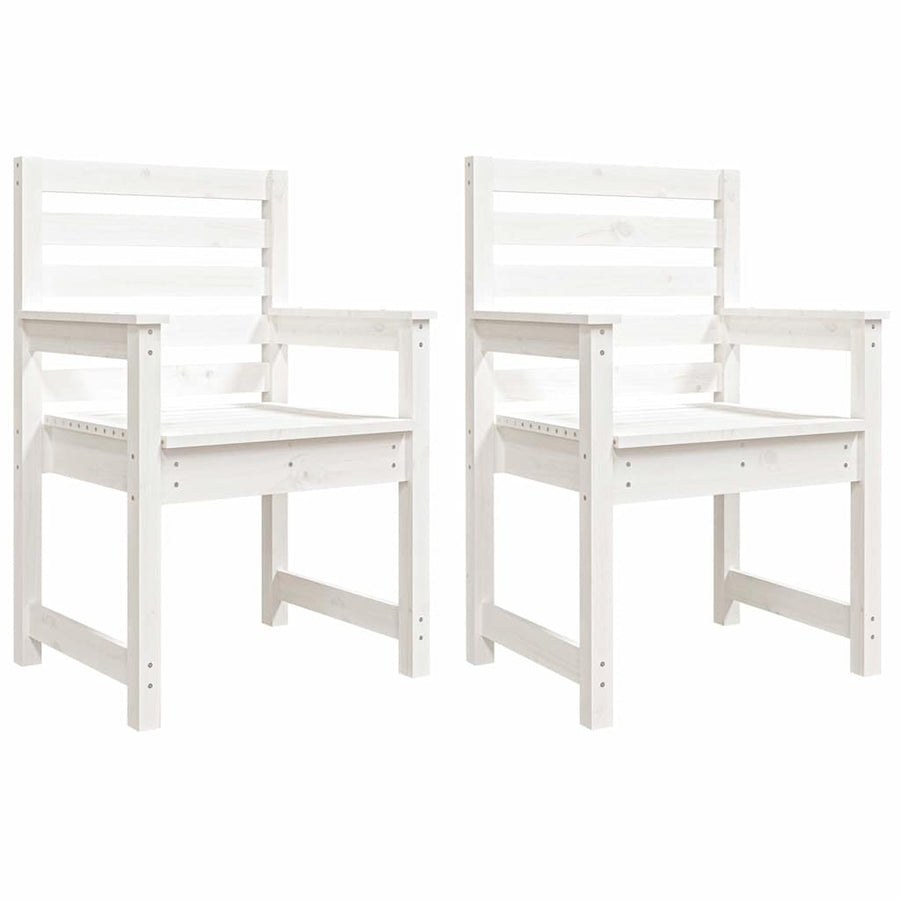 Garden Chairs 2 pcs White 60x48x91 cm Solid Wood Pine