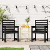 Garden Chairs 2 pcs Black 60x48x91 cm Solid Wood Pine - Side View