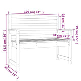 Garden Bench 109x48x91.5 cm Solid Wood Pine - Close-Up Angle