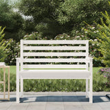 Garden Bench White 109x48x91.5 cm Solid Wood Pine - Side View